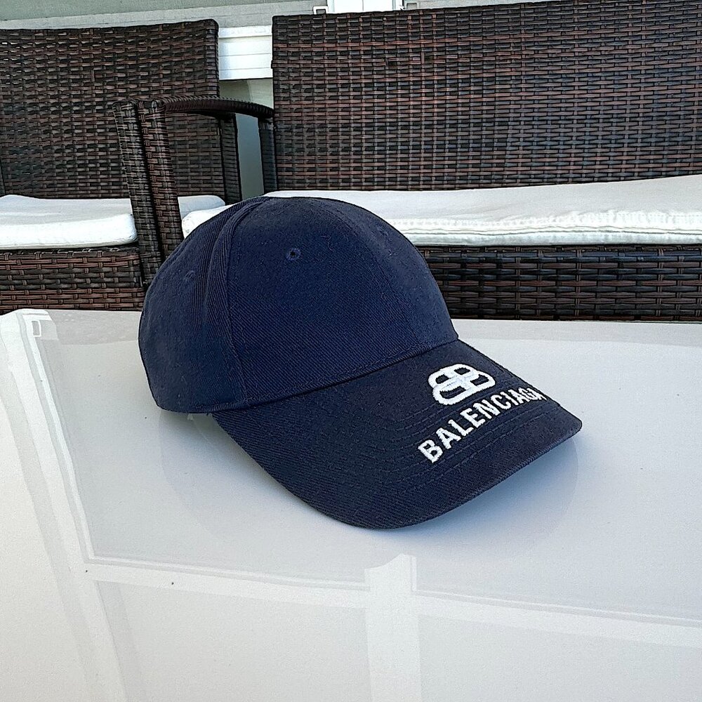 Balenciaga Hats & Pull Cotton Navy Blue Men Size L (58 cm) - Picture 5 of 12